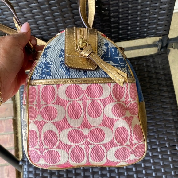 Coach Signature Patchwork Satchel Tote F17164 - Picture 5 of 10